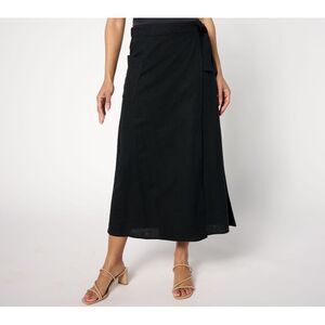 Peace Love World Women's Skirt Sz XL Boheme Wrap Utility Black A647724